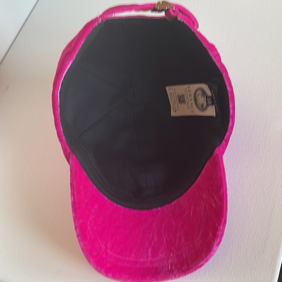 NWT VERY VERSACE VELVET PINK 59 SLIP-ON ADJUSTABLE BASEBALL CAP MADE IN ITALY - Picture 10 of 15